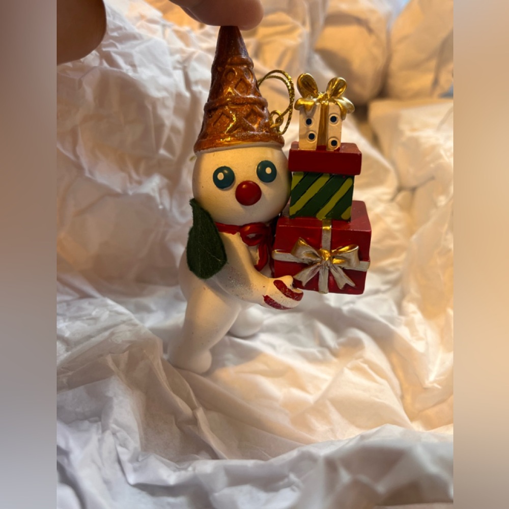 2025 Mr.Bingle Holiday Snowman Ornament with Red & Green Gifts